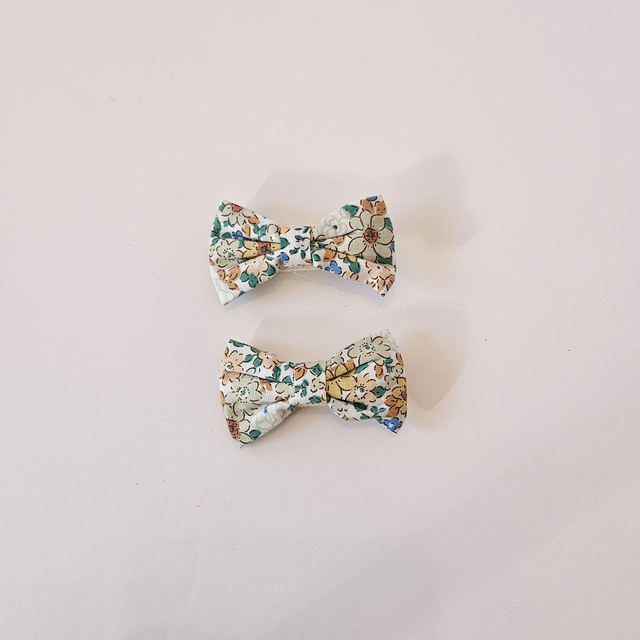 Mini Pinza Par Verde Flores de Colores 