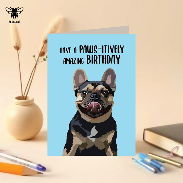 French Bulldog 'Frenchie' - Birthday Card