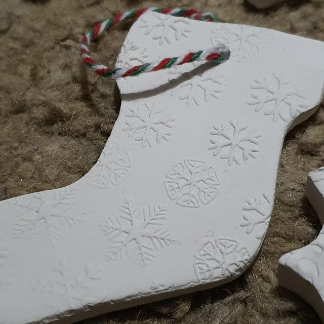 Stocking Xmas decoration/present tag (paintable)