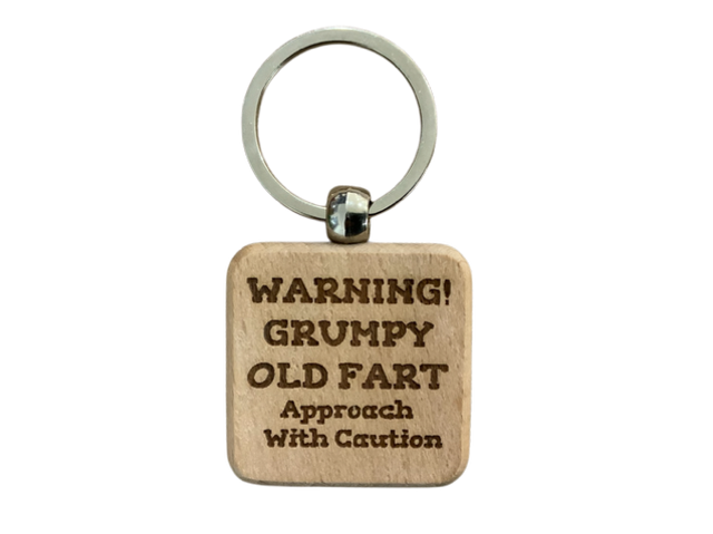 Warning Grumpy Old Fart Keyring