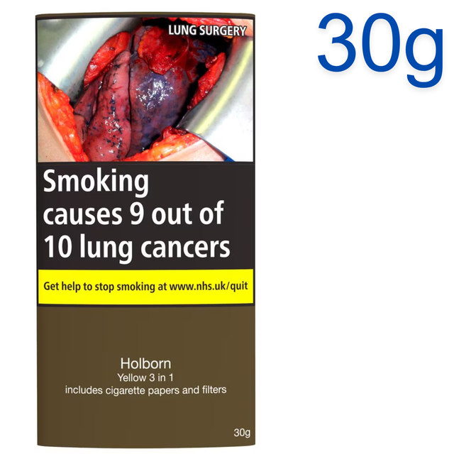 Holborn Yellow Rolling Tobacco (Includes Cigarette Papers &amp; Filters), 30g