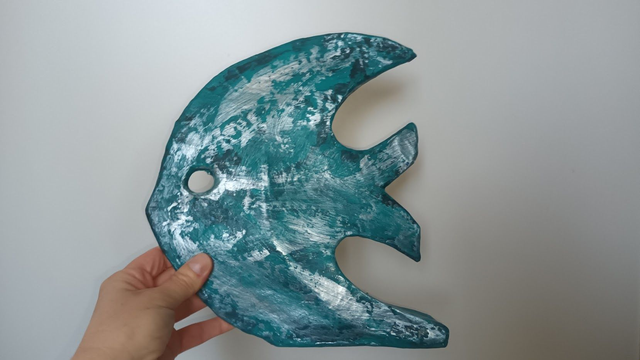 POISSON en papier mâché, fait main, décoration ou cadeau unique