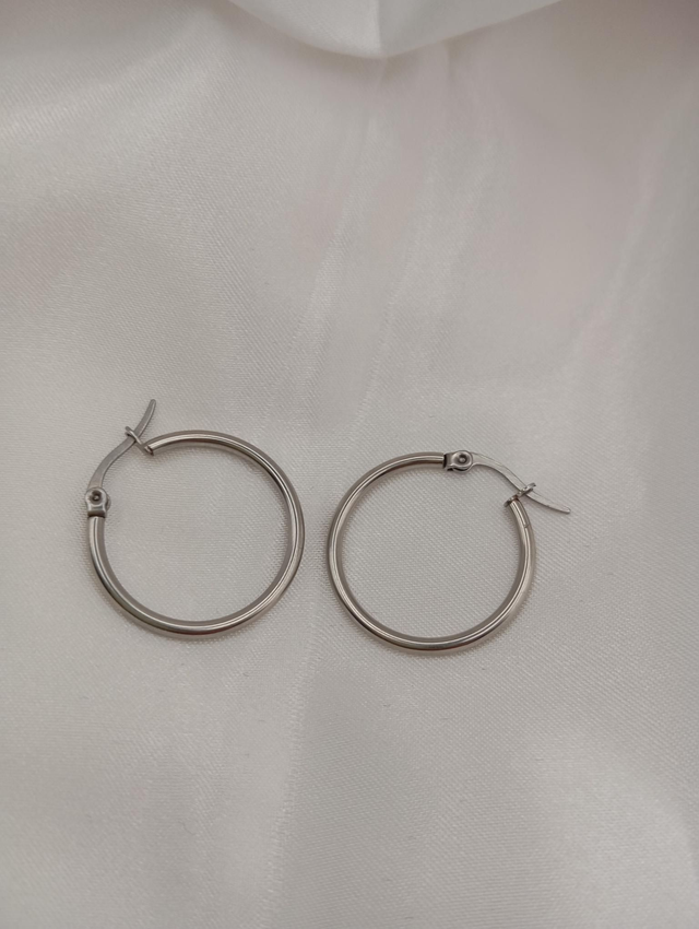 Créoles rondes argentées 