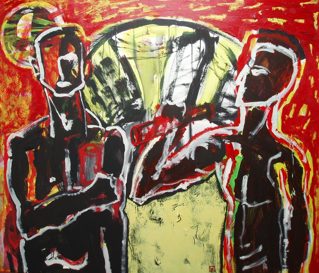 Marynarze, 120x140 olej akryl płótno