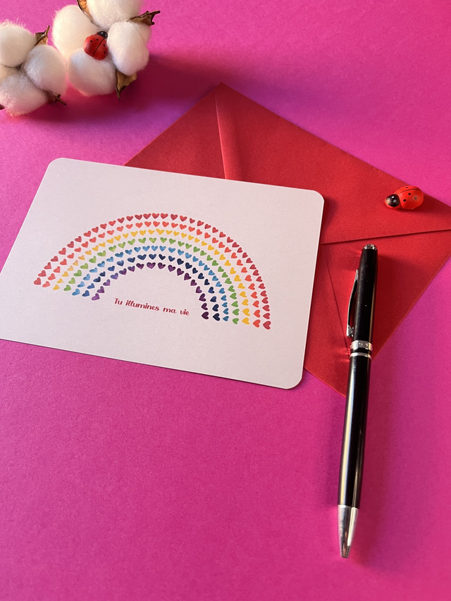 Carte de vœux "Arc en ciel"
