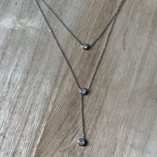Collier Double Rang Argenté 