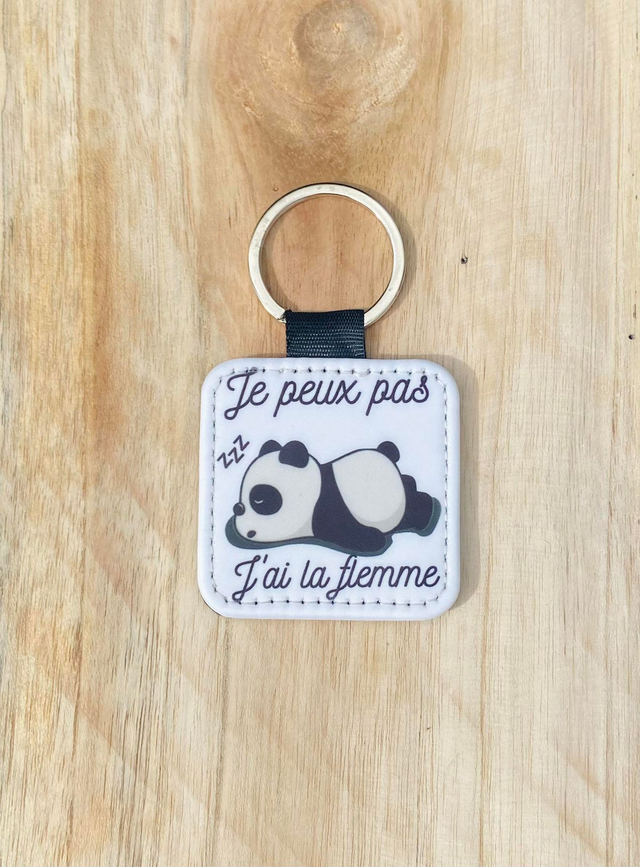 Porte clé "Je peux pas J'ai la flemme"