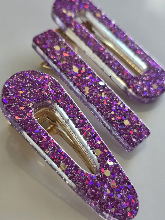 TRIO BARRETTES MAUVES