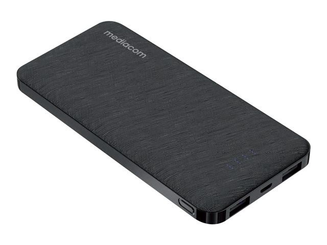 MEDIACOM SOS SLIM - Powerbank - 10000 mAh - 2 connettori di uscita (2 x USB) 