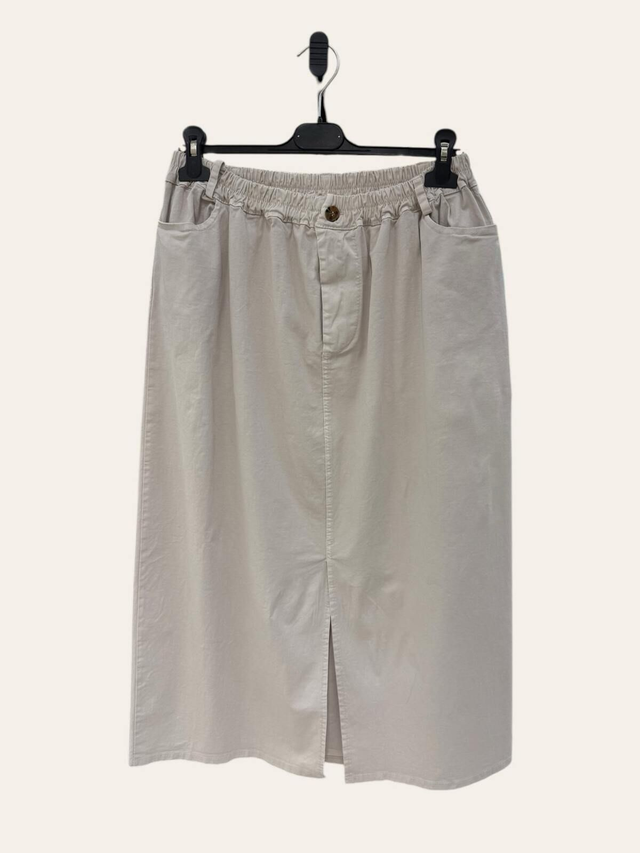Jupe mi-longue beige