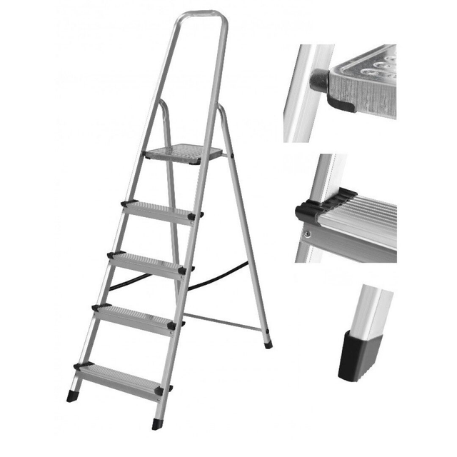 Escalera aluminio 5 peldaños