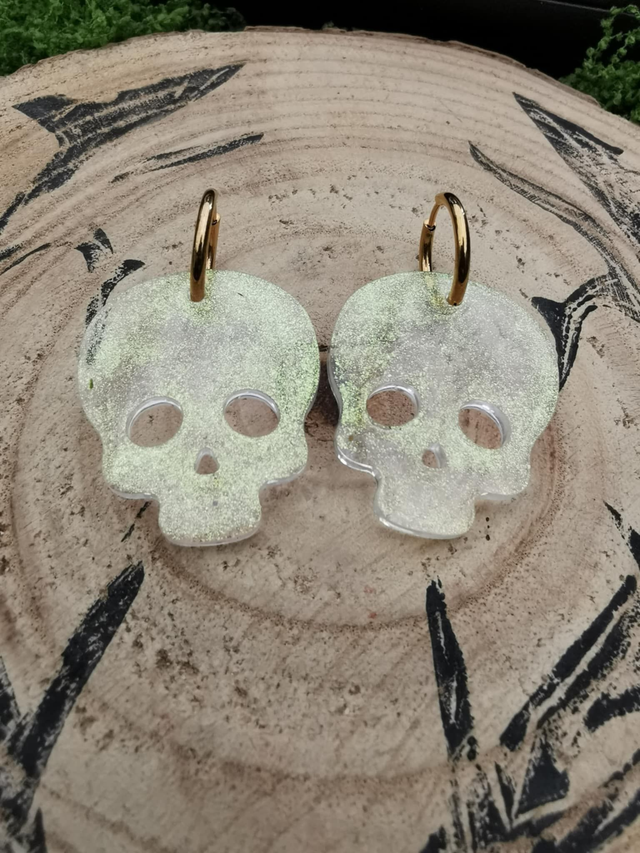 Crâne de squelette paillettes 