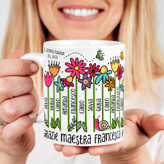 Tazza scuola da personalizzare con i nomi dei bambini 