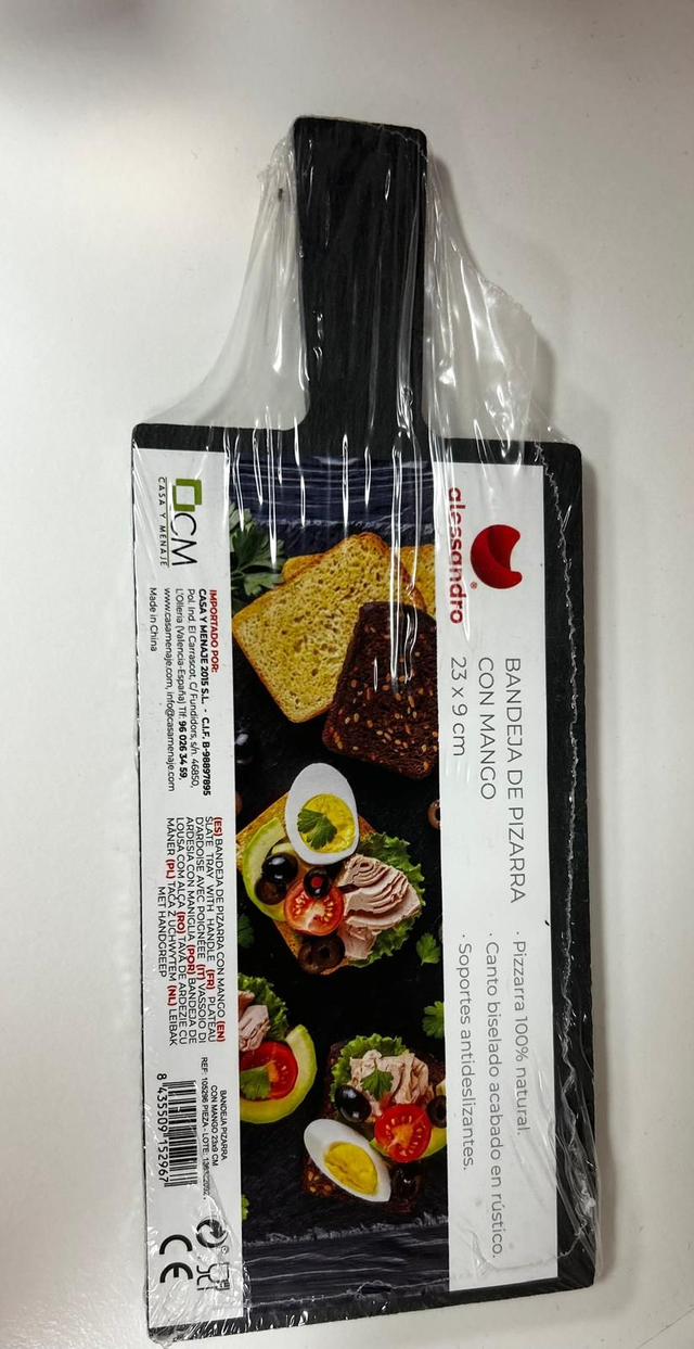 Vassoio in ardesia con manico 23x9 cm