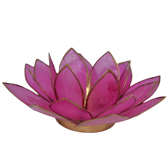 Photophore naturel Lotus - Rose