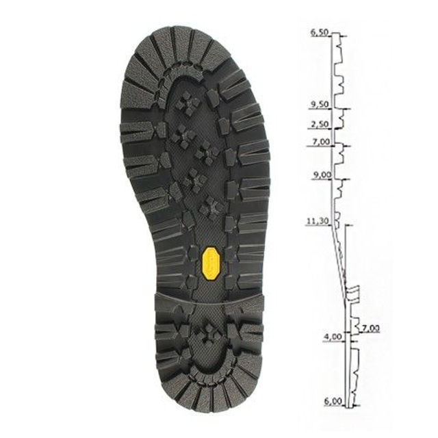 Vibram 1014 Teton Unit Black optimized for mountaineering, trekking, acrobatic works, and motorbike racing. 