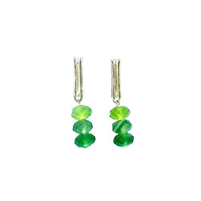 Orecchini in argento con salice piangente e cianite modello 0389