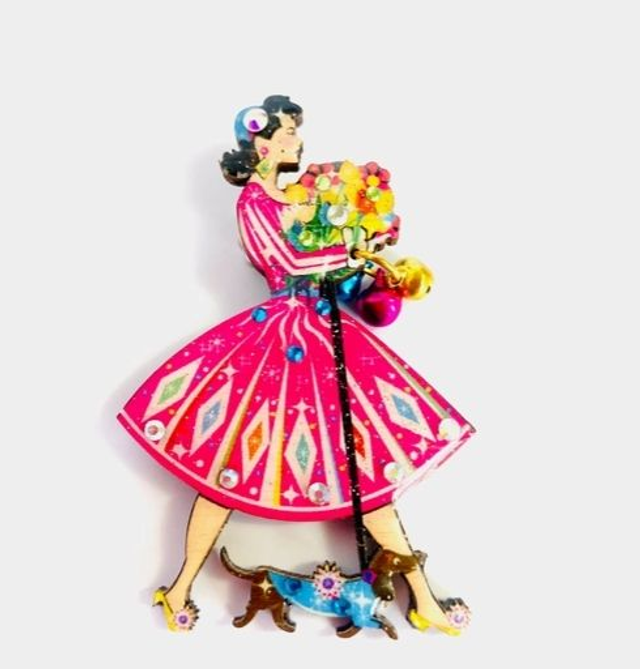 Broche originale rétro des années 1950