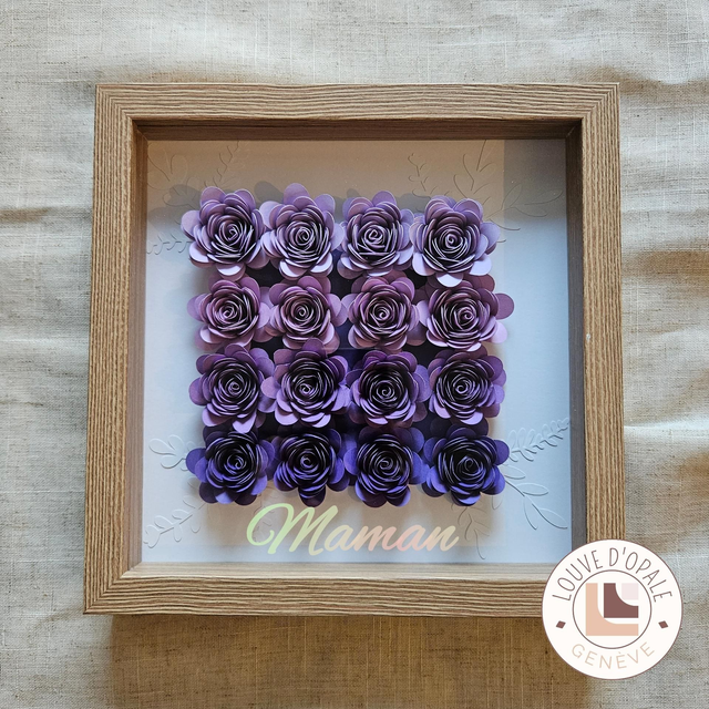 Cadre fleuri - Purple square