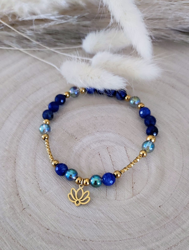 Bracelet "Confiance en soi" Sodalite facettée