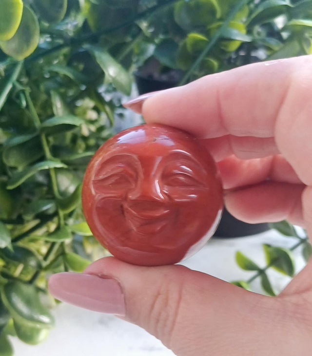 Red Jasper Smiling Moon Sphere