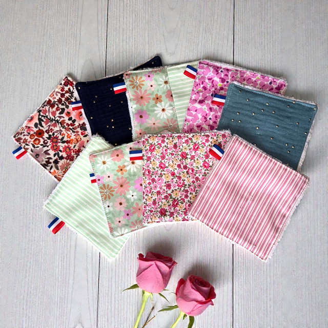 Lingettes démaquillantes lavables - coloris au choix