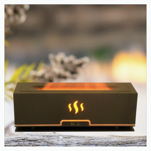 "Rectangle noir flamme" - Diffuseur huiles essentielles 25 cm