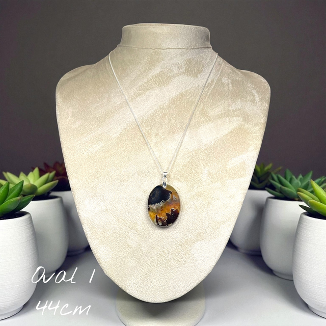 Indonesian zebra Amber pendant necklace