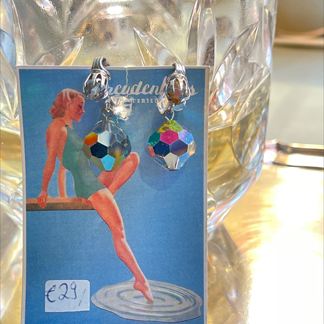 Ohrclips Glas facettiert 