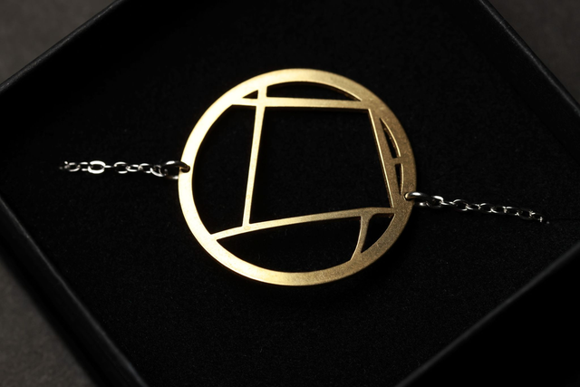 Strasbourg - Place Kleber | Bracelet Géométrique| Laiton | Dédale