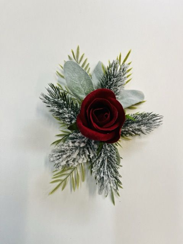 The Scarlett Snowfall Buttonhole