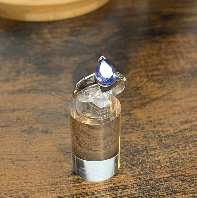 Bague en argent et Tanzanite facettée - Taille 56