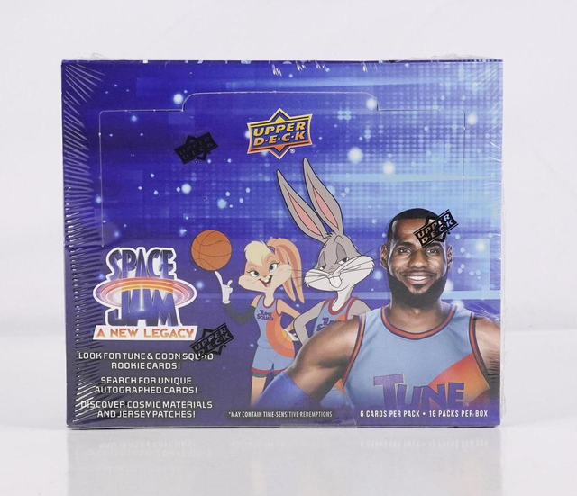 Display Space Jam: A New Legacy Hobby Box (Upper Deck 2021) 16 Packs Per Box, 6 Cards Per Pack RARE LEBRON AUTOS!!

