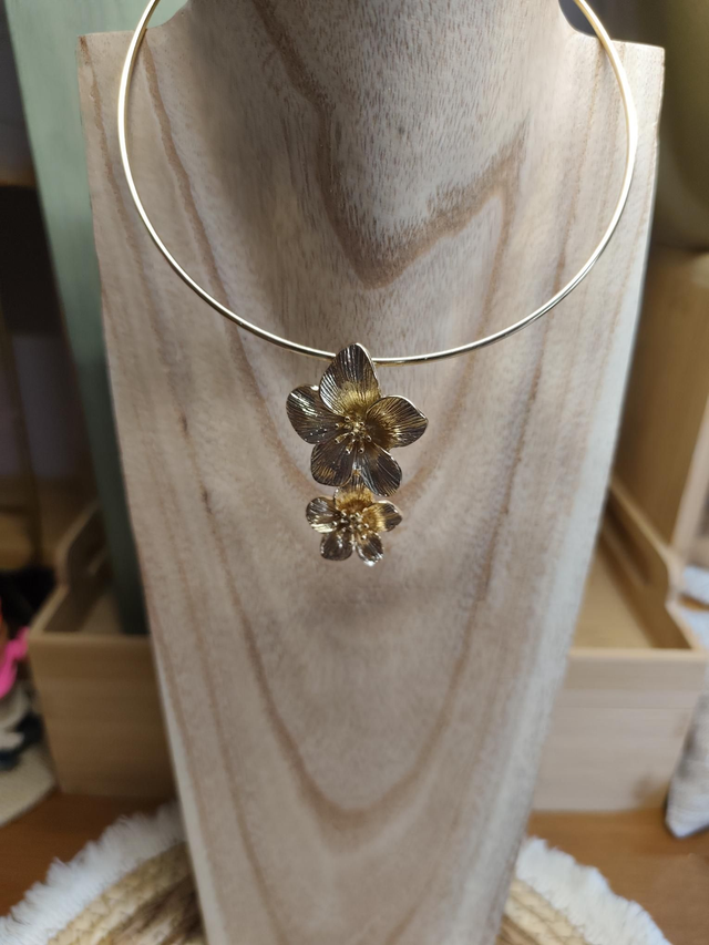 COLLIER RIGIDE GOLD "FLORALE" 0000637