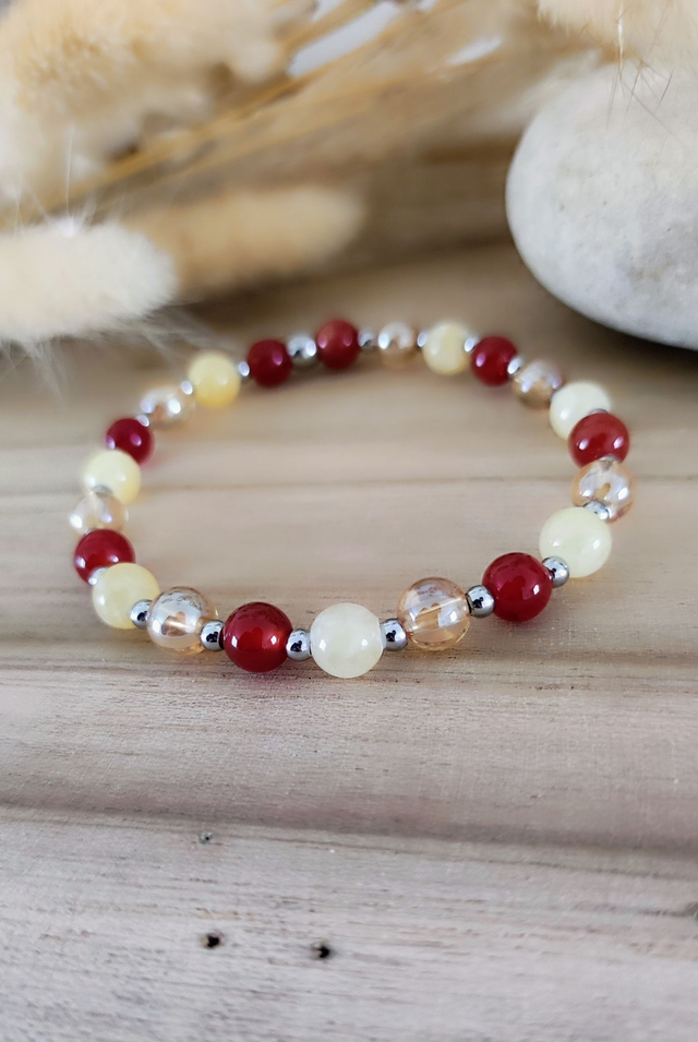 Bracelet "Chakra Sacré" Cornaline et Calcite