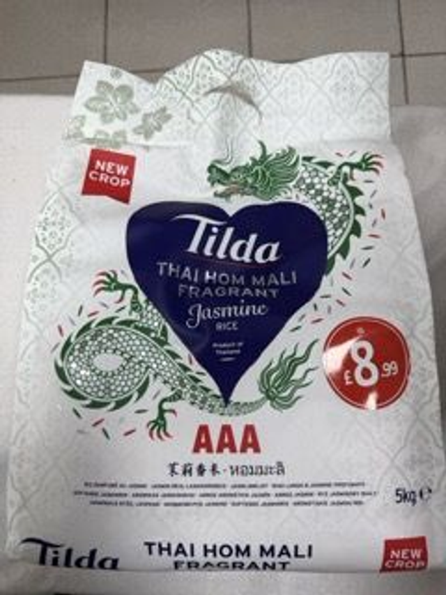 Tilda fragrant Jasmin rice 5kg
