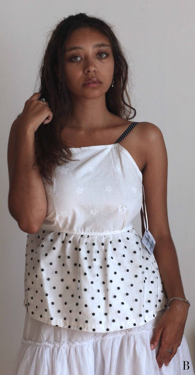 polka dot backless top S/M-M