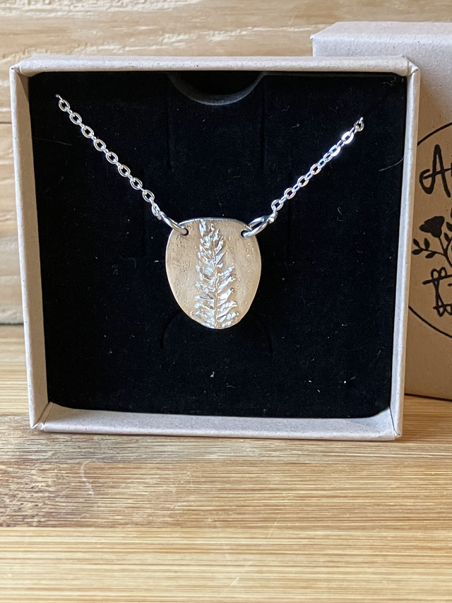 Collier en argent - feuille de fougère – pièce unique
