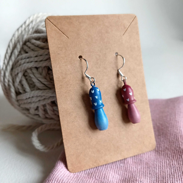 Boucles d'oreilles champignons