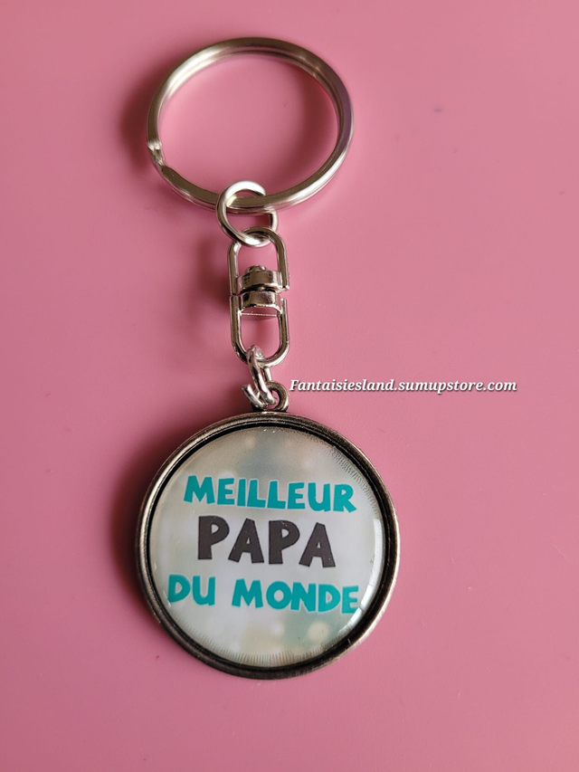 Porte-clés argenté - Meilleur papa du monde