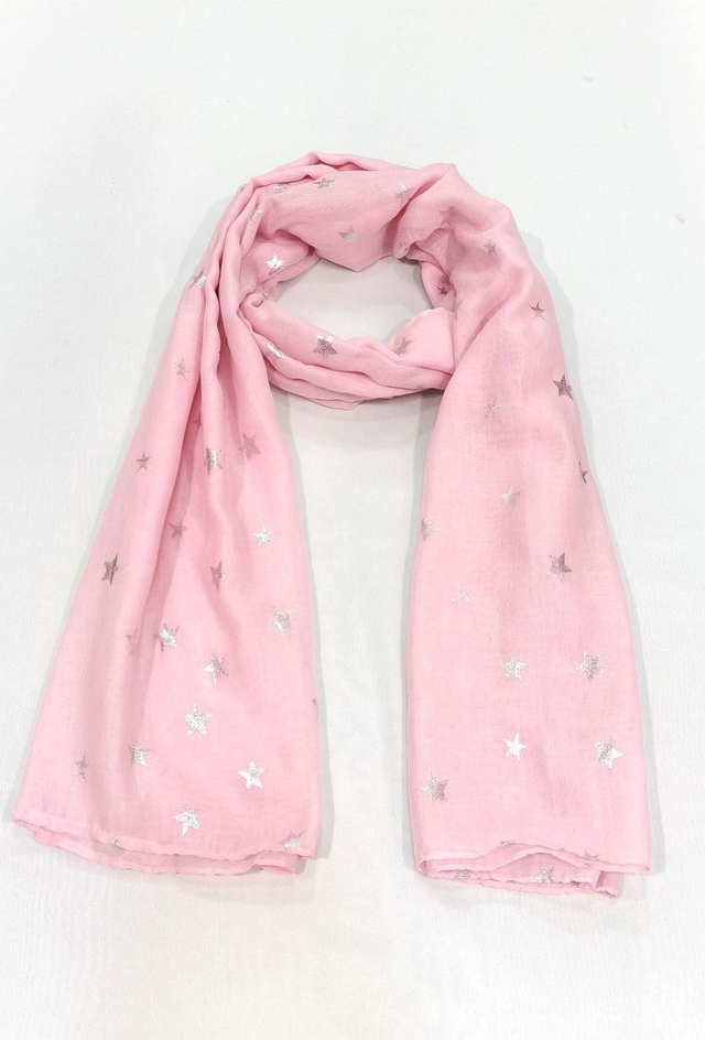 *FOULARD ROSE ETOILE 