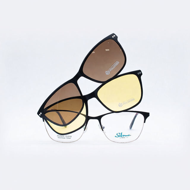 Armazón Metálico Silmo ZD-29281 con Clip-On Polarizado
