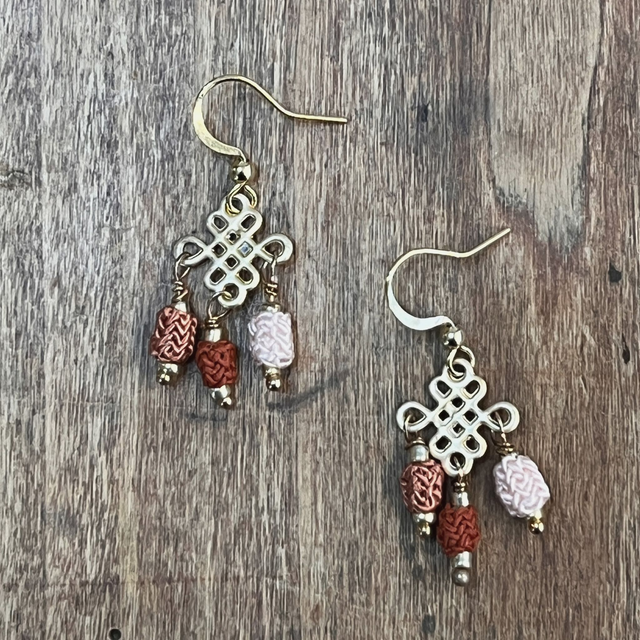 Boucles d'oreilles aux tons roses