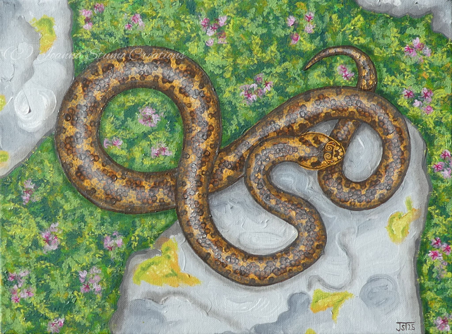 Lovely Original Fine Art Painting, from my "Cool Earth" collection "Arrow in the Heather"