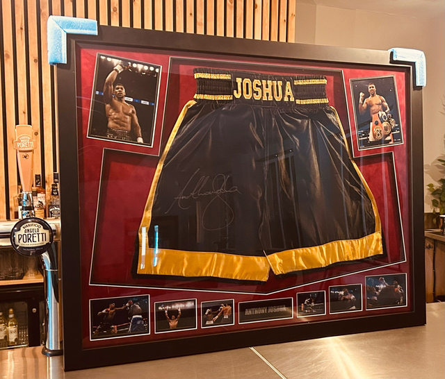 Raffle: Signed Framed Anthony Joshua Shorts