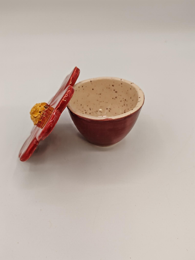 Tasse à expresso rouge grenat intérieur vanille 