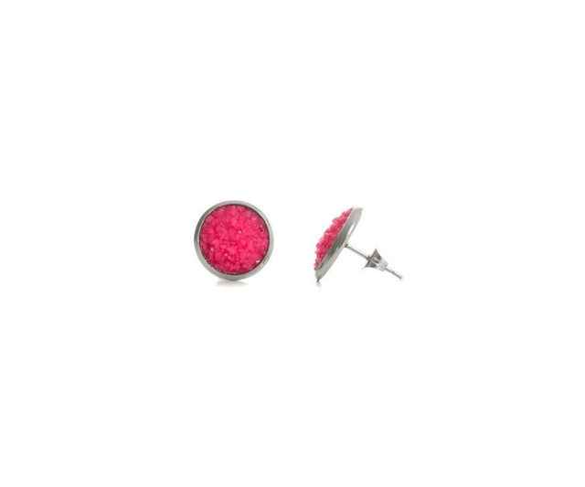 Hopeapuro Seireeni korvakorut fuksia 12 mm