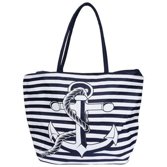 sac de plage ancre marine Marie Perle bleu 52x35x12 cm