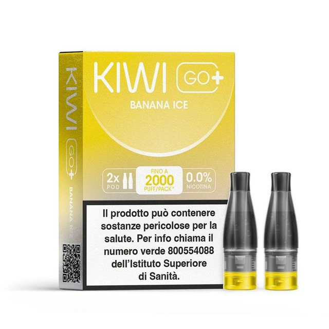 KIWI GO+ Pod Banana Ice 2000puff 2Pz 0mg/ml EAN3858895302085