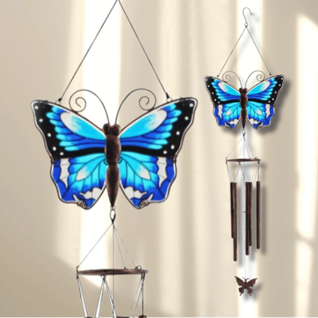 Carillon à vent Papillon Bleu